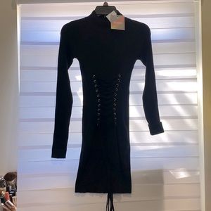 Black knit dress
